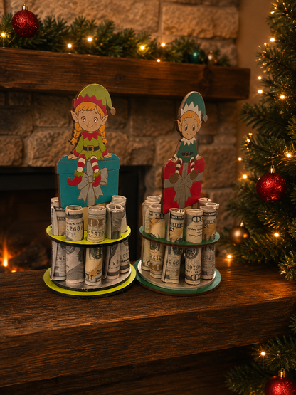 Christmas Elf Money Tree | Christmas Cash Gift for Kids | Handmade Wood