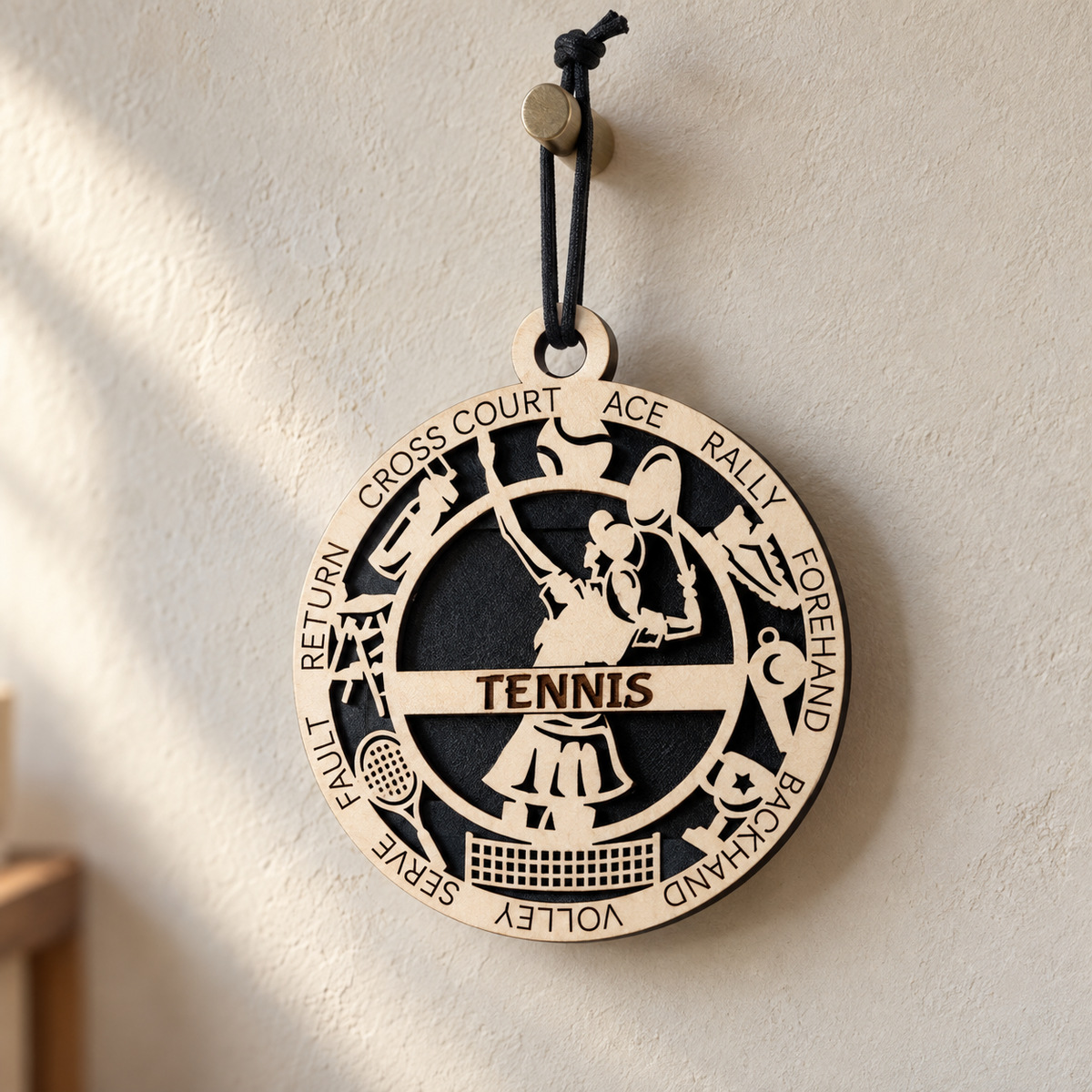 Tennis Gift Card Holder | Personalized Wood Medallion | Handcrafted