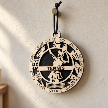 Tennis Gift Card Holder | Personalized Wood Medallion | Handcrafted