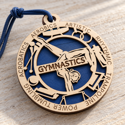 Gymnastics Gift Card Holder | Personalized Wood Medallion | Handcrafted