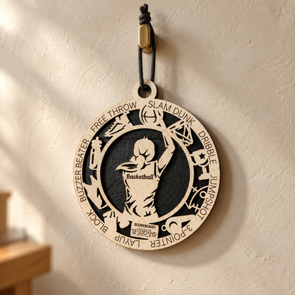 Basketball Gift Card Holder | Personalized Wood Medallion | Handcrafted