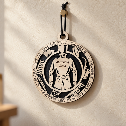 Marching Band Gift Card Holder | Personalized Wood Medallion | Handcrafted