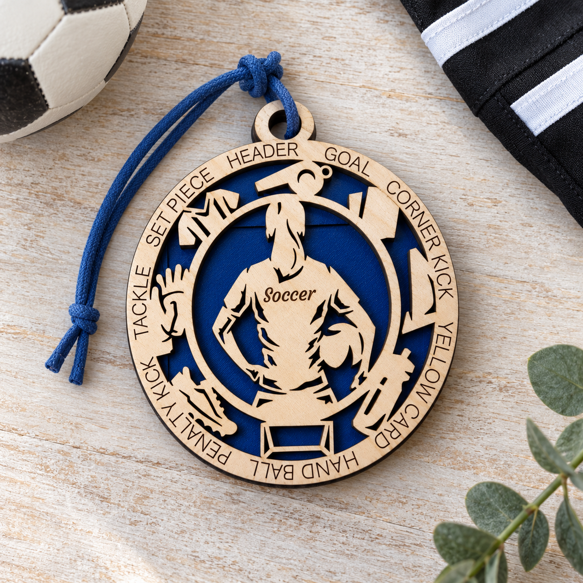 Soccer Gift Card Holder | Personalized Wood Medallion | Handcrafted