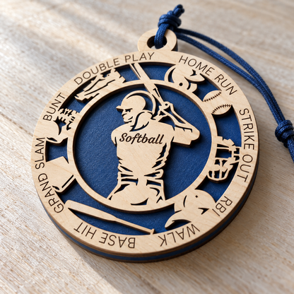 Softball Gift Card Holder | Personalized Wood Medallion | Handcrafted