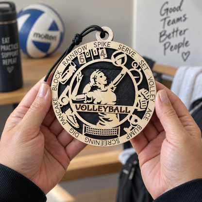 Volleyball Gift Card Holder | Personalized Wood Medallion | Handcrafted