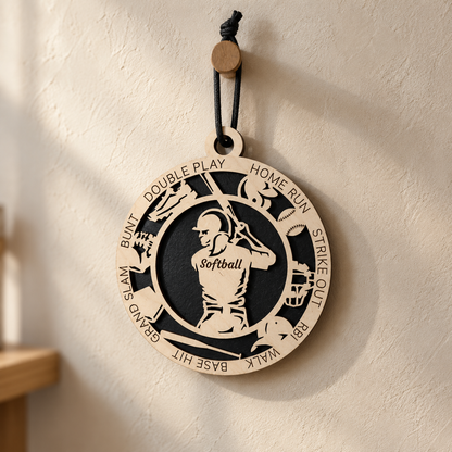 Softball Gift Card Holder | Personalized Wood Medallion | Handcrafted