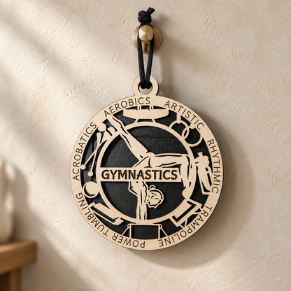 Gymnastics Gift Card Holder | Personalized Wood Medallion | Handcrafted