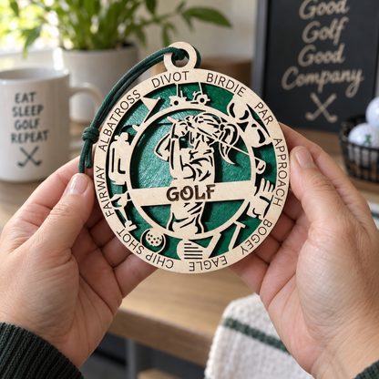 Golf Gift Card Holder | Personalized Wood Medallion | Handcrafted