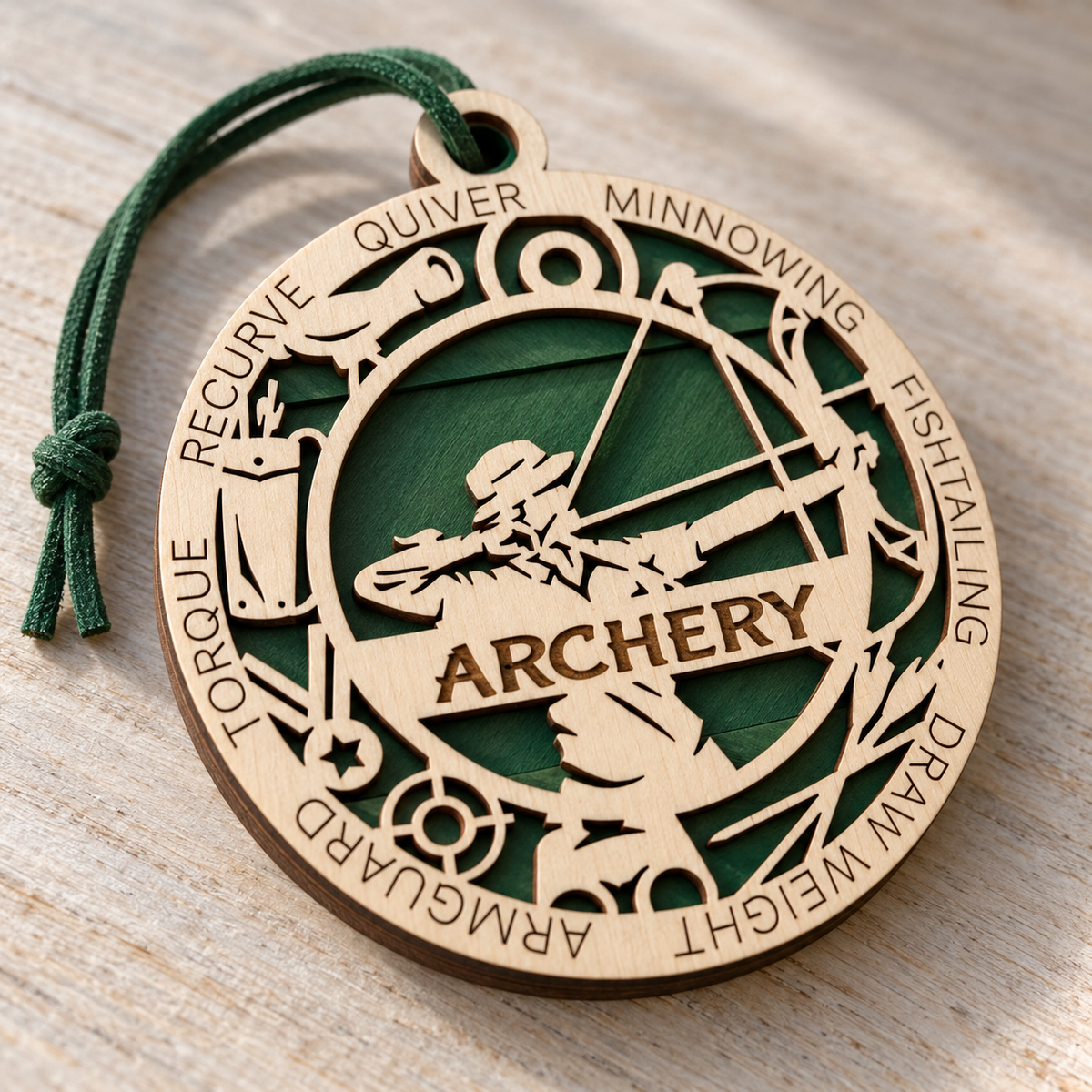Archery Gift Card Holder | Personalized Wood Medallion | Handcrafted
