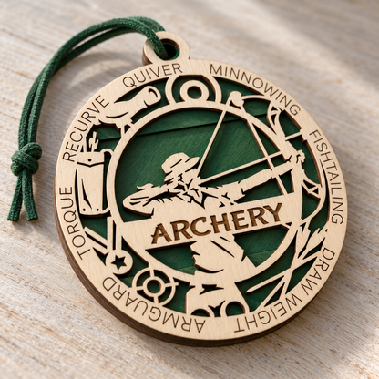Archery Gift Card Holder | Personalized Wood Medallion | Handcrafted