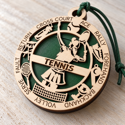 Tennis Gift Card Holder | Personalized Wood Medallion | Handcrafted