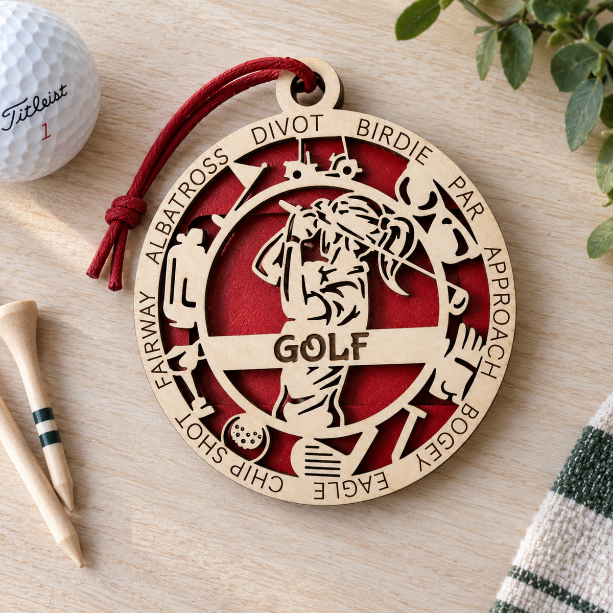 Golf Gift Card Holder | Personalized Wood Medallion | Handcrafted