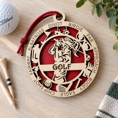Golf Gift Card Holder | Personalized Wood Medallion | Handcrafted