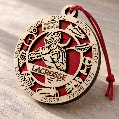 Lacrosse Gift Card Holder | Personalized Wood Medallion | Handcrafted