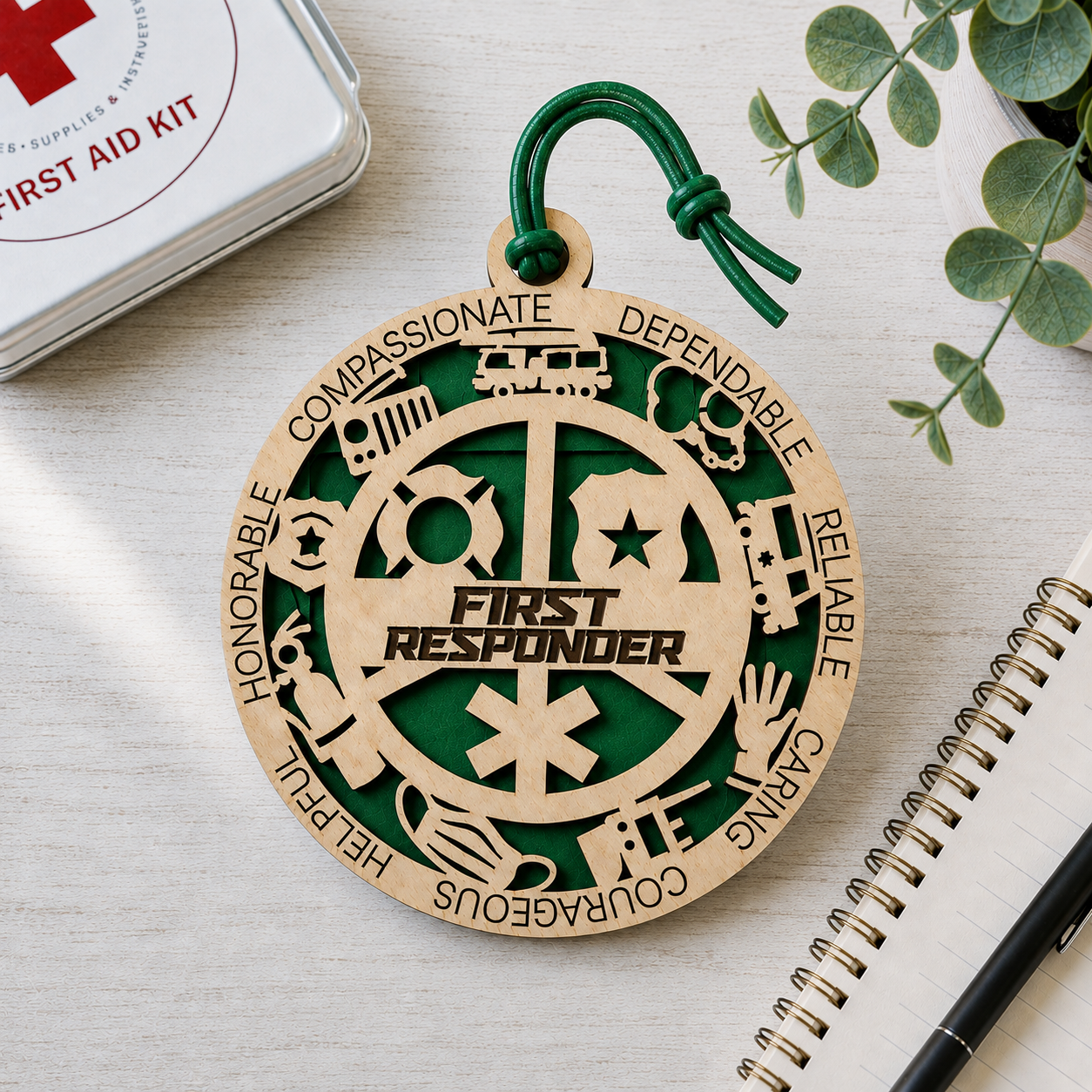 Personalized First Responder Gift Card Holder | Thank You Gift | Handmade Wood