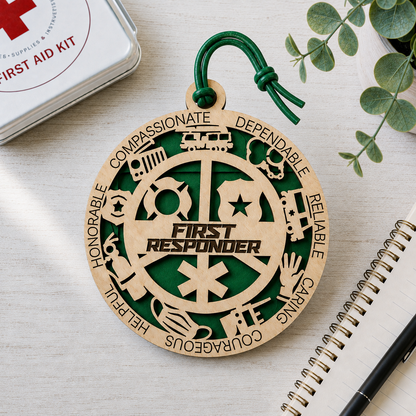 Personalized First Responder Gift Card Holder | Thank You Gift | Handmade Wood