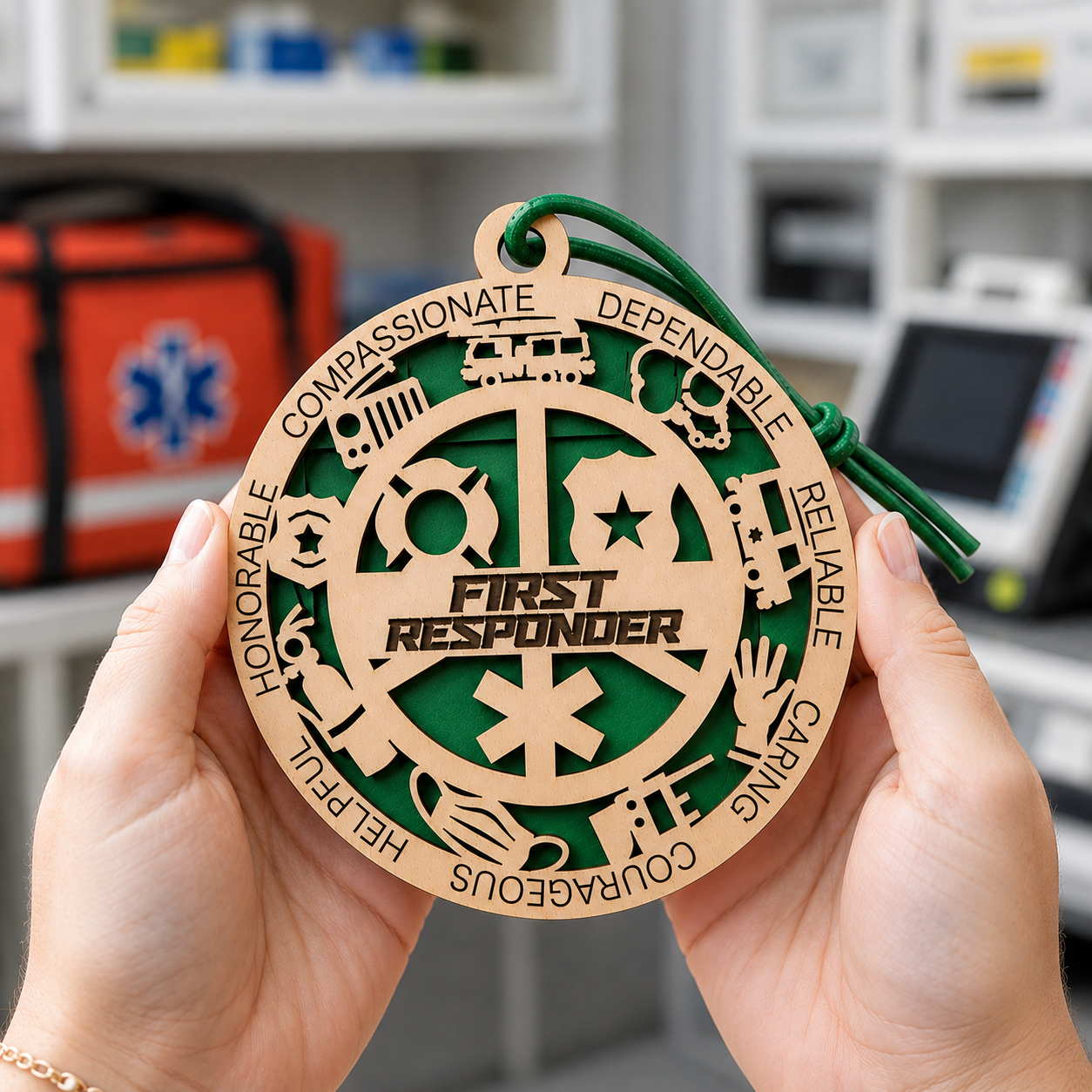 Personalized First Responder Gift Card Holder | Thank You Gift | Handmade Wood