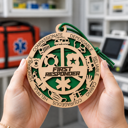 Personalized First Responder Gift Card Holder | Thank You Gift | Handmade Wood