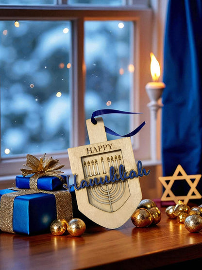 Wood Dreidel Gift Card Holder for Hanukkah – Handmade Jewish Holiday Gift
