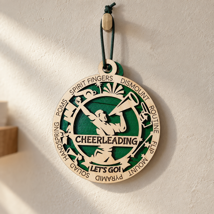 Cheerleading Gift Card Holder | Personalized Wood Medallion | Handcrafted