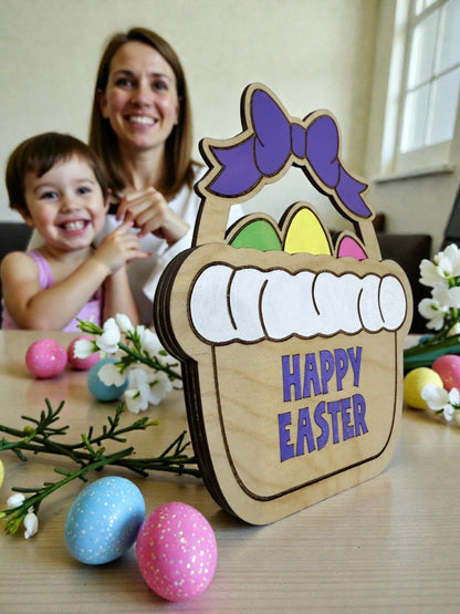 Easter Basket Gift Card Holder – Wooden Pocket Style Easter Gift Card Holder