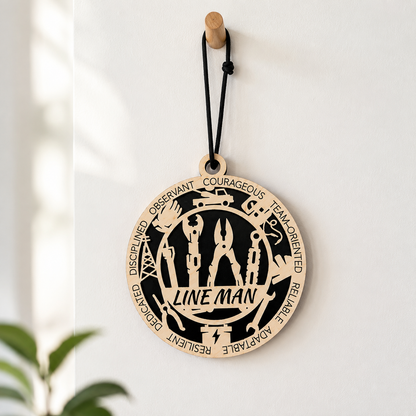 Personalized Lineman Gift Card Holder | Lineworker Gift | Handmade Wood