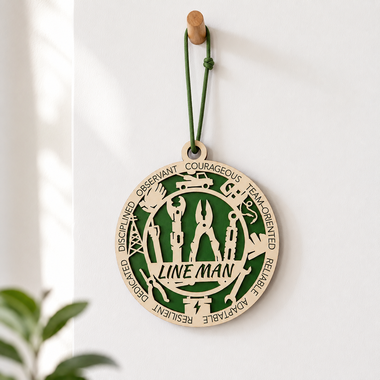 Personalized Lineman Gift Card Holder | Lineworker Gift | Handmade Wood