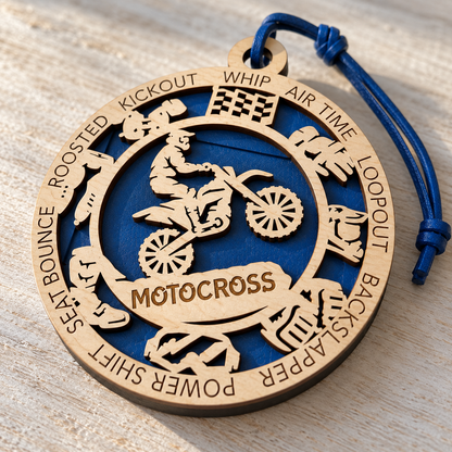Motocross Gift Card Holder | Personalized Wood Medallion | Handcrafted