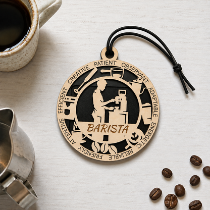 Barista Gift Card Holder | Coffee Lover Gift | Handmade Wood