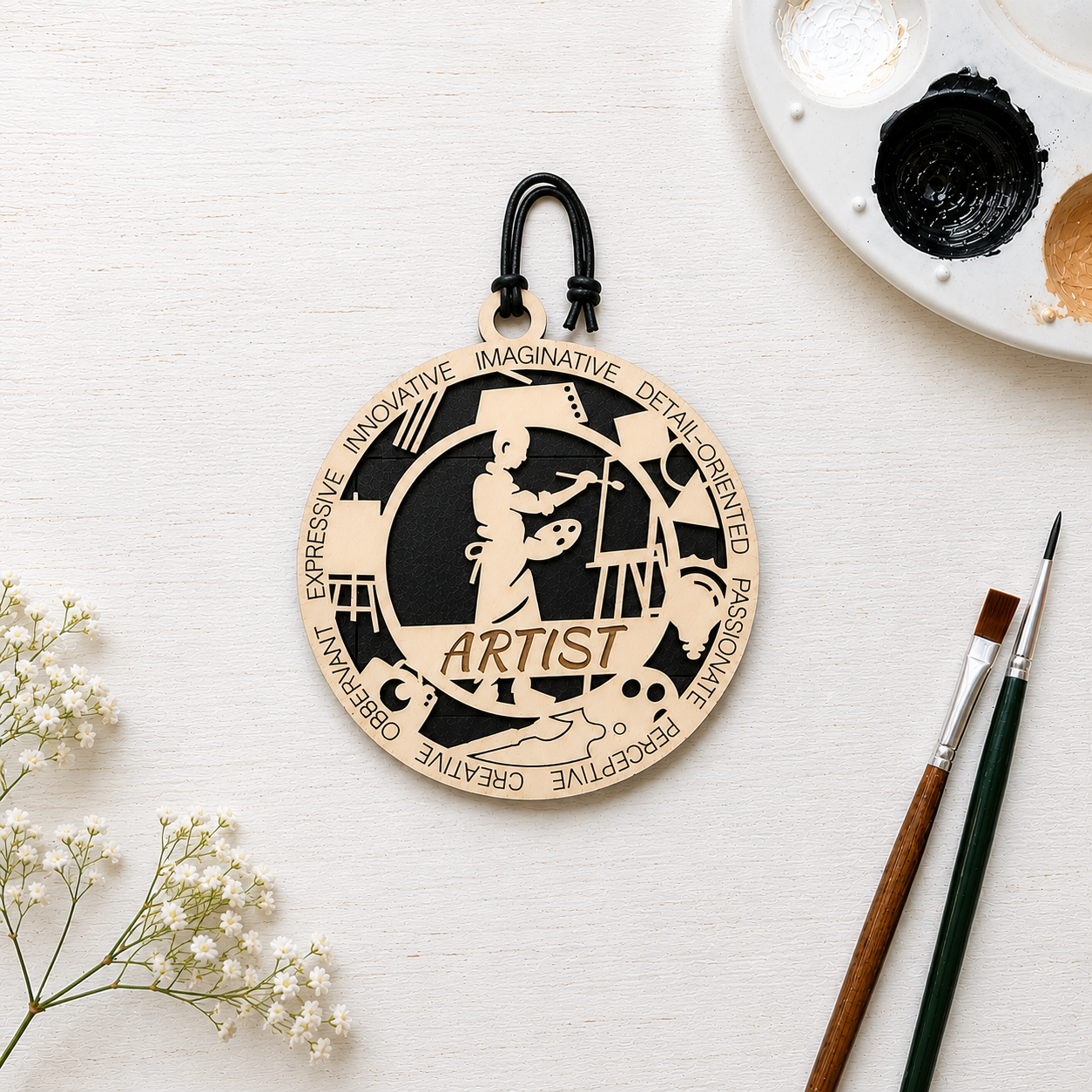 Artist Gift Card Holder | Painter Gift for Him or Her | Handmade Wood