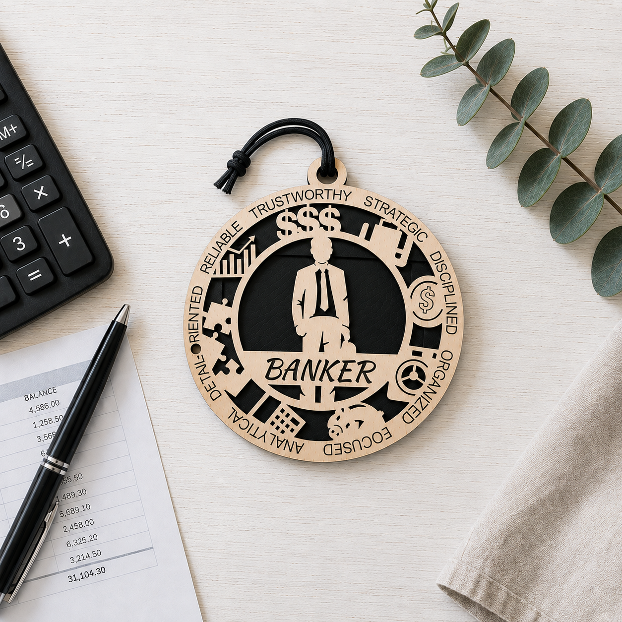 Banker Gift Card Holder | Finance Gift for Him or Her | Handmade Wood