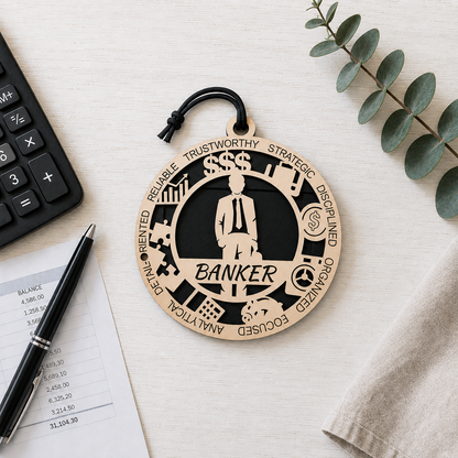 Banker Gift Card Holder | Finance Gift for Him or Her | Handmade Wood