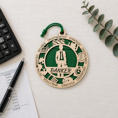 Banker Gift Card Holder | Finance Gift for Him or Her | Handmade Wood