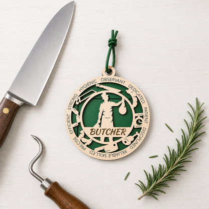 Butcher Gift Card Holder | Meat Cutter Gift | Handmade Wood
