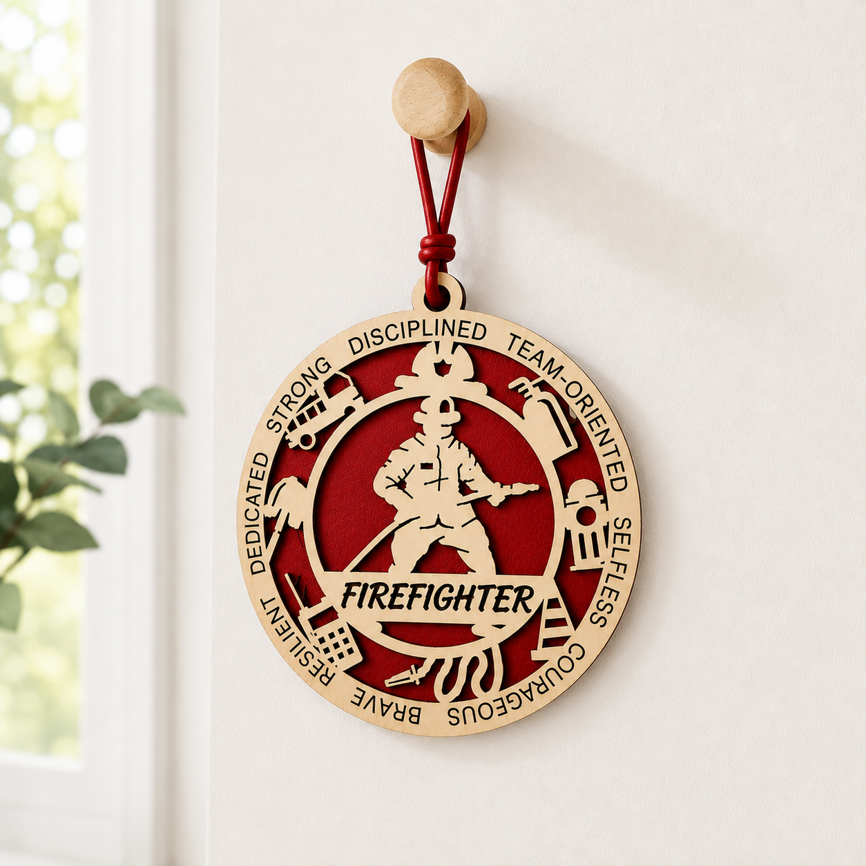 Personalized Firefighter Gift Card Holder | Firefighter Gift | Handmade Wood
