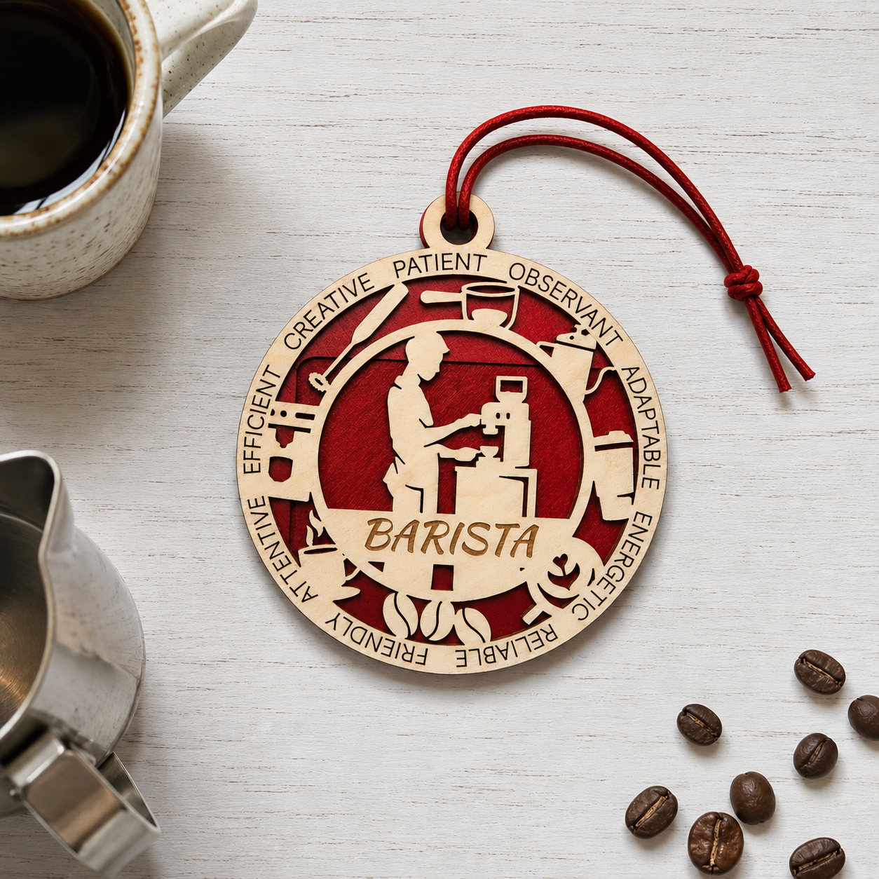 Barista Gift Card Holder | Coffee Lover Gift | Handmade Wood