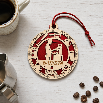 Barista Gift Card Holder | Coffee Lover Gift | Handmade Wood