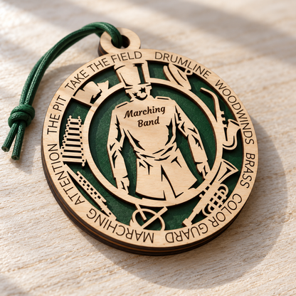 Marching Band Gift Card Holder | Personalized Wood Medallion | Handcrafted