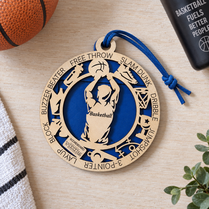 Basketball Gift Card Holder | Personalized Wood Medallion | Handcrafted