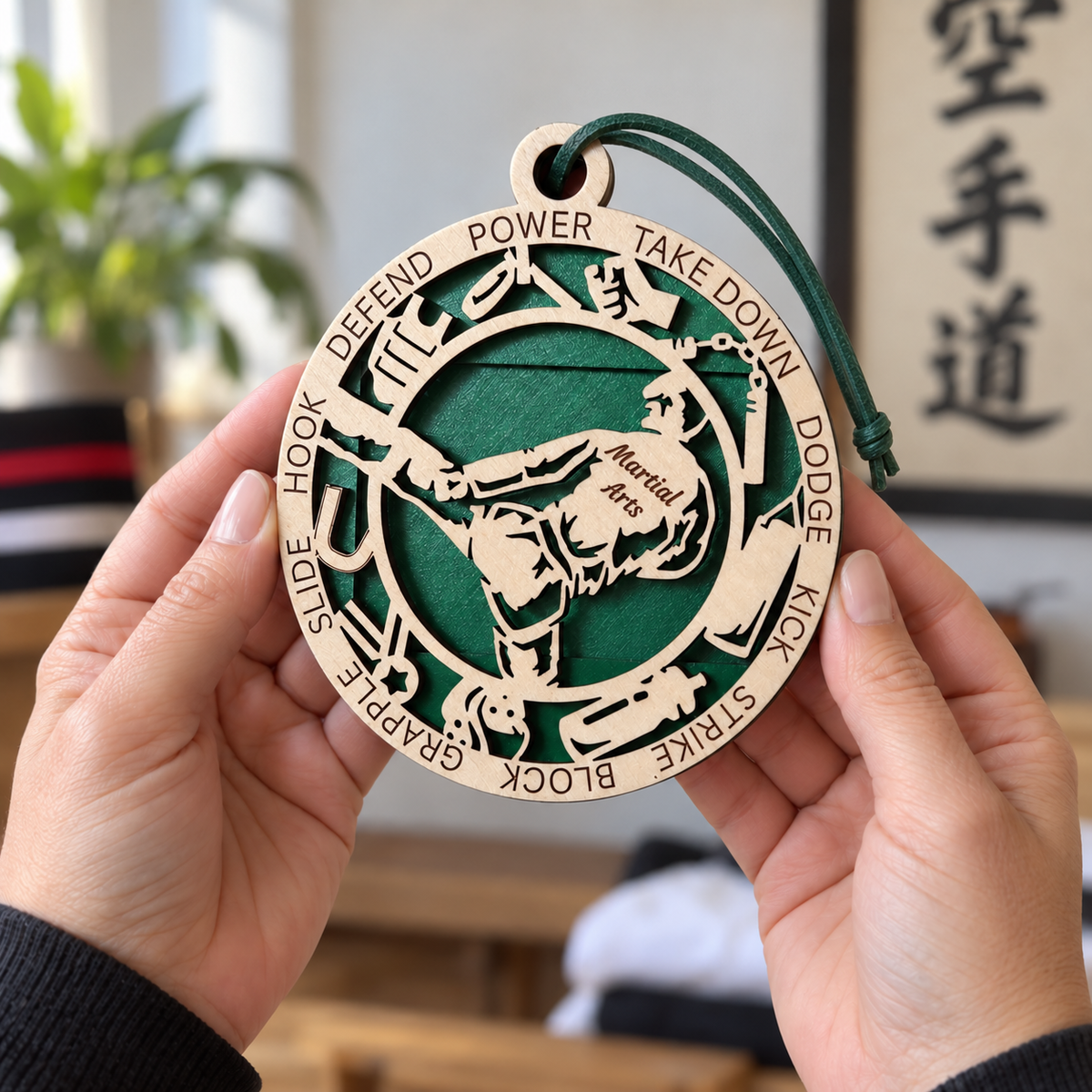 Martial Arts Gift Card Holder | Personalized Wood Medallion | Handcrafted