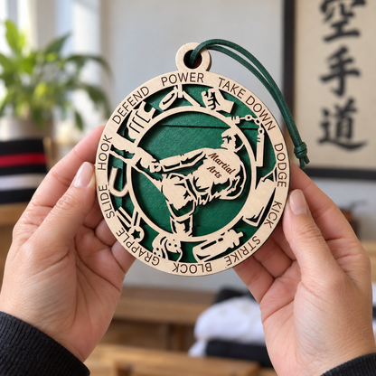 Martial Arts Gift Card Holder | Personalized Wood Medallion | Handcrafted