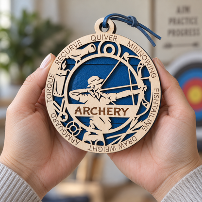 Archery Gift Card Holder | Personalized Wood Medallion | Handcrafted