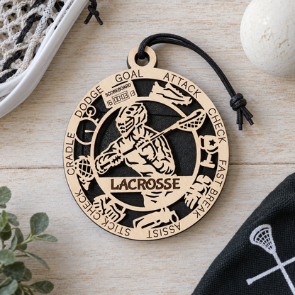 Lacrosse Gift Card Holder | Personalized Wood Medallion | Handcrafted