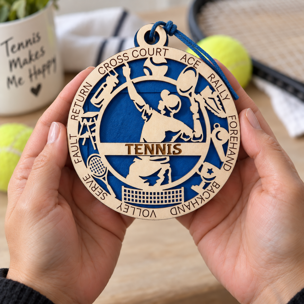Tennis Gift Card Holder | Personalized Wood Medallion | Handcrafted