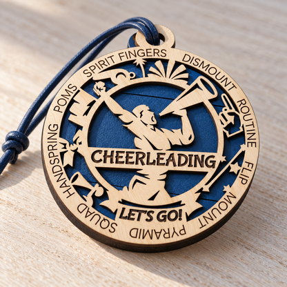 Cheerleading Gift Card Holder | Personalized Wood Medallion | Handcrafted