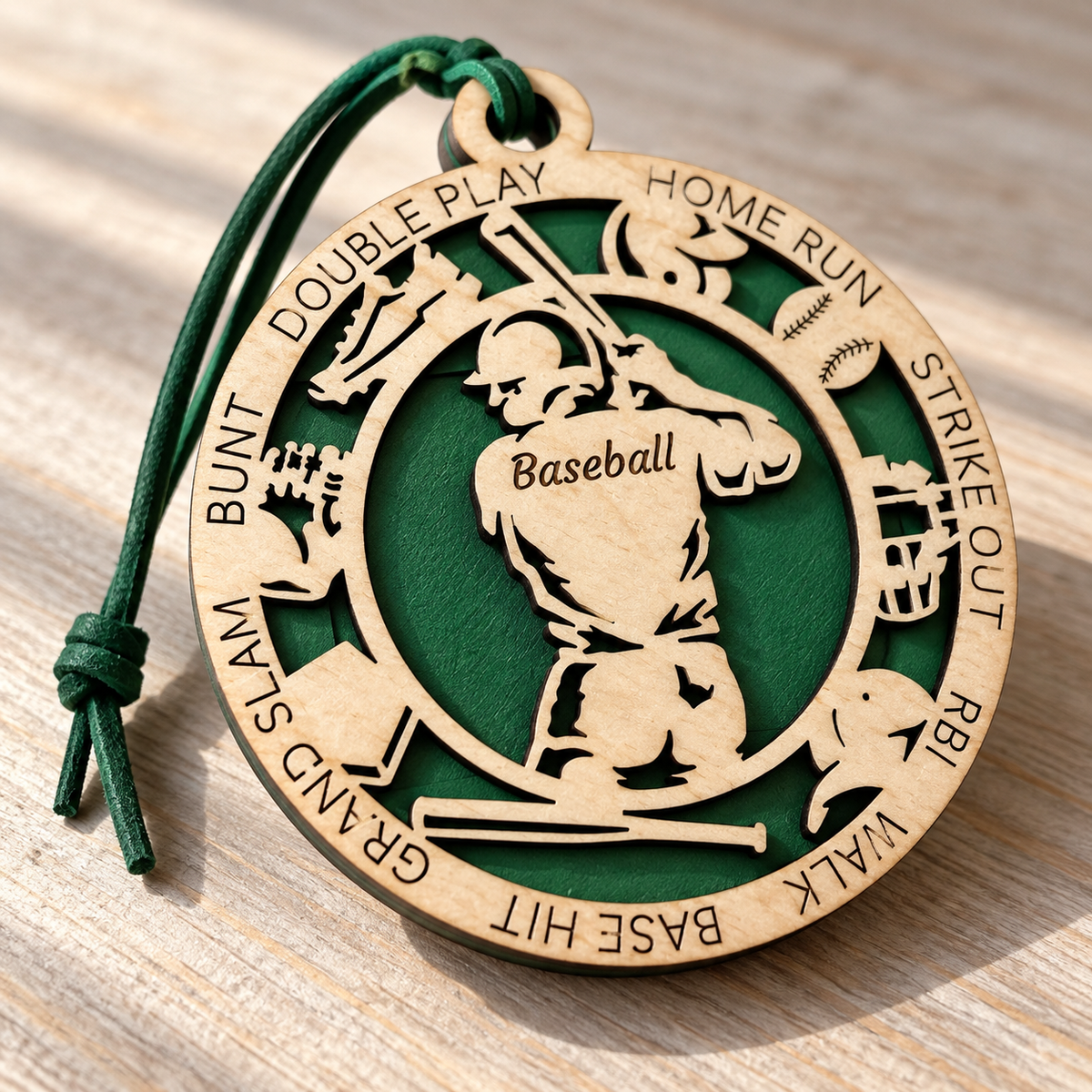 Baseball Gift Card Holder | Personalized Wood Medallion | Handcrafted