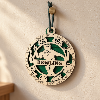 Bowling Gift Card Holder | Personalized Wood Medallion | Handcrafted