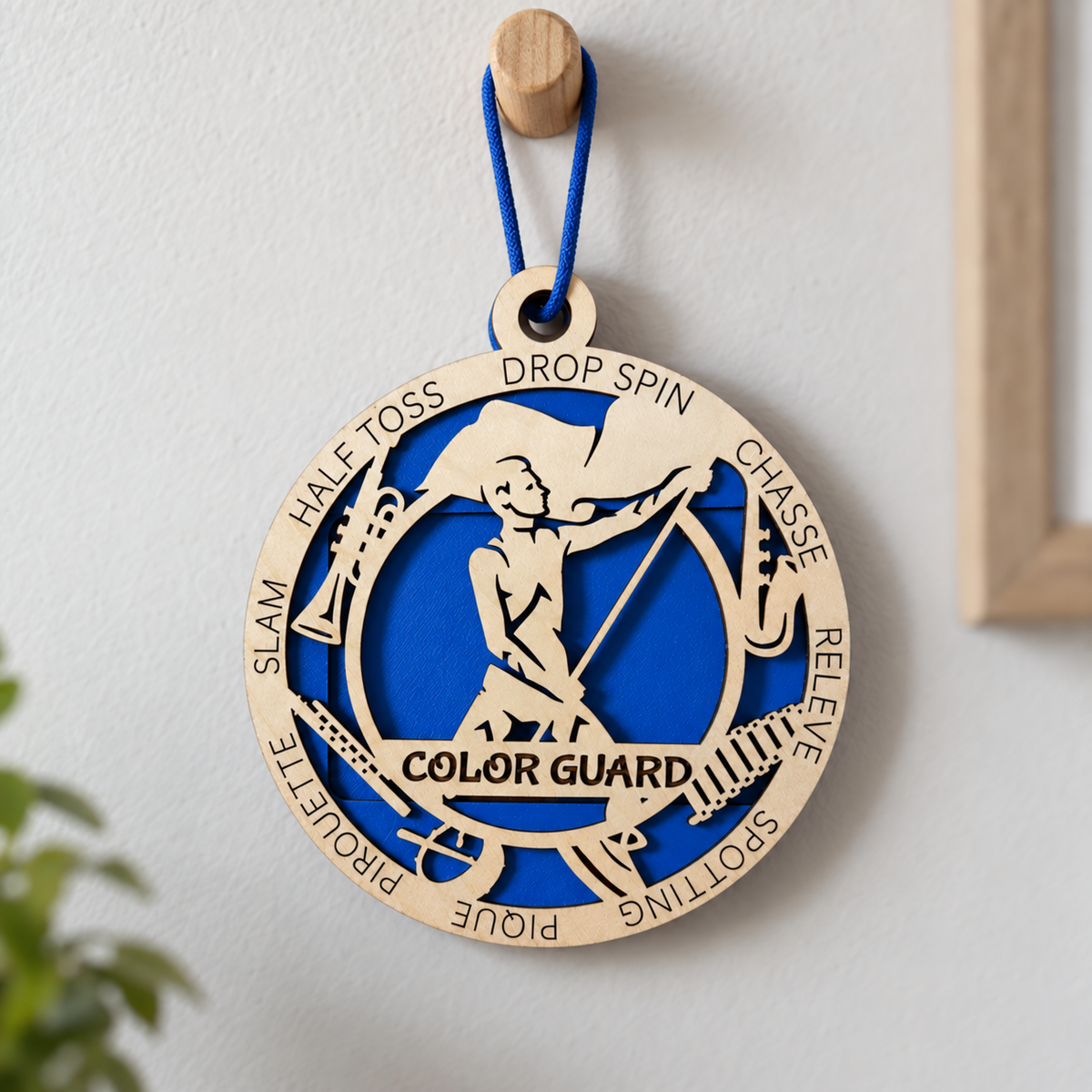 Color Guard Gift Card Holder | Personalized Wood Medallion | Handcrafted