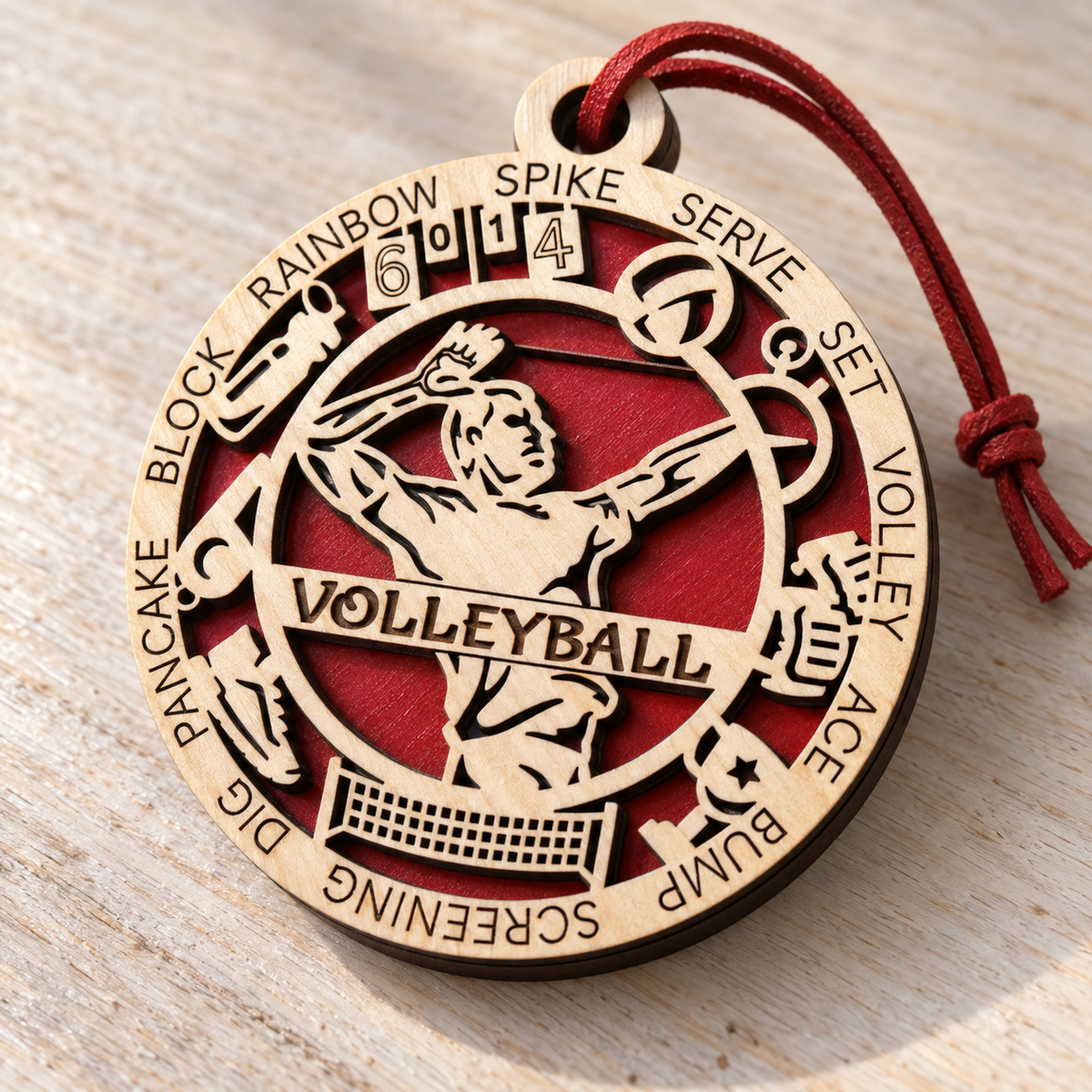 Volleyball Gift Card Holder | Personalized Wood Medallion | Handcrafted