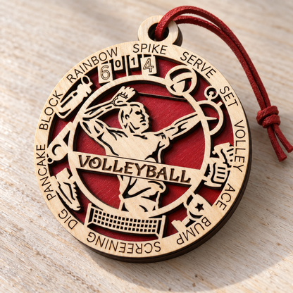 Volleyball Gift Card Holder | Personalized Wood Medallion | Handcrafted